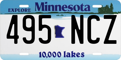 MN license plate 495NCZ
