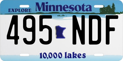 MN license plate 495NDF