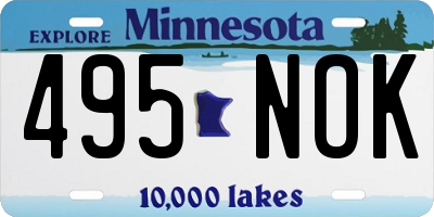 MN license plate 495NOK