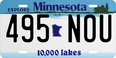 MN license plate 495NOU