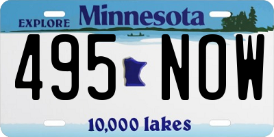 MN license plate 495NOW