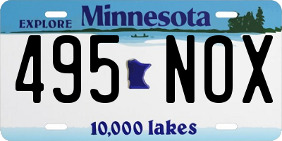MN license plate 495NOX