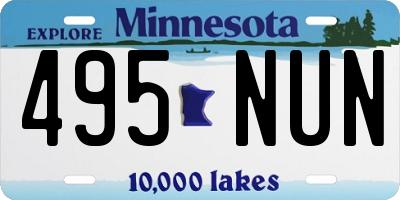 MN license plate 495NUN