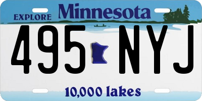MN license plate 495NYJ