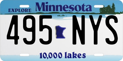 MN license plate 495NYS