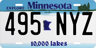 MN license plate 495NYZ