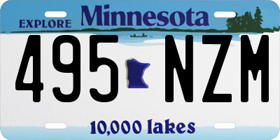 MN license plate 495NZM