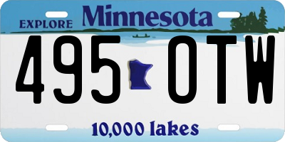 MN license plate 495OTW