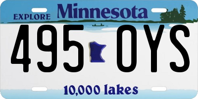 MN license plate 495OYS
