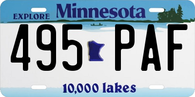 MN license plate 495PAF