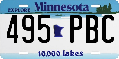 MN license plate 495PBC
