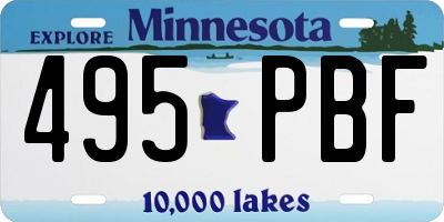 MN license plate 495PBF