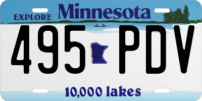 MN license plate 495PDV