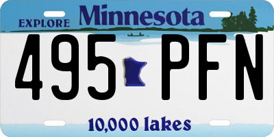 MN license plate 495PFN