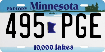 MN license plate 495PGE
