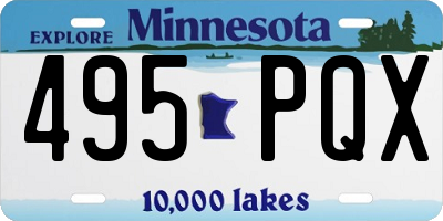 MN license plate 495PQX