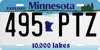 MN license plate 495PTZ