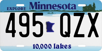 MN license plate 495QZX