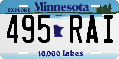 MN license plate 495RAI
