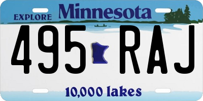 MN license plate 495RAJ