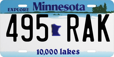 MN license plate 495RAK