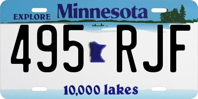 MN license plate 495RJF