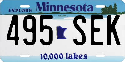 MN license plate 495SEK