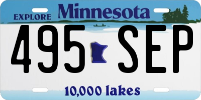 MN license plate 495SEP