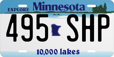 MN license plate 495SHP
