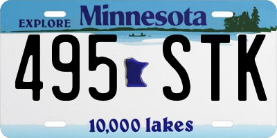 MN license plate 495STK