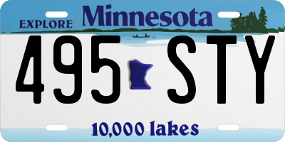 MN license plate 495STY