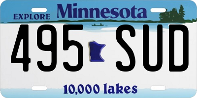 MN license plate 495SUD