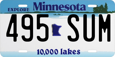 MN license plate 495SUM