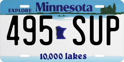 MN license plate 495SUP