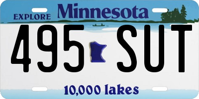 MN license plate 495SUT