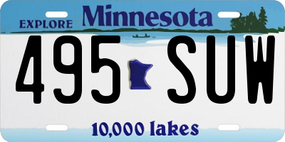 MN license plate 495SUW