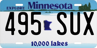 MN license plate 495SUX