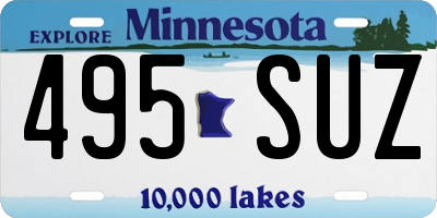 MN license plate 495SUZ