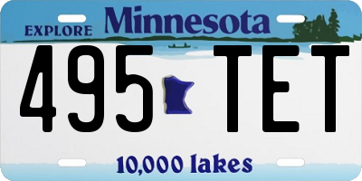 MN license plate 495TET