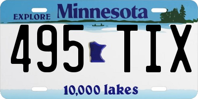 MN license plate 495TIX