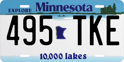 MN license plate 495TKE