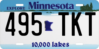MN license plate 495TKT