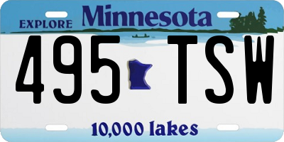 MN license plate 495TSW