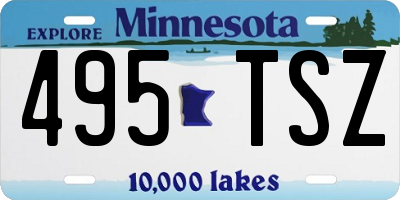 MN license plate 495TSZ