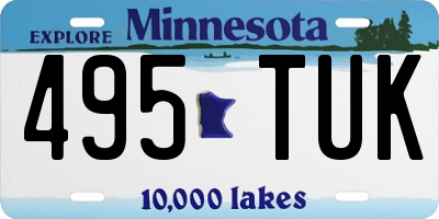 MN license plate 495TUK