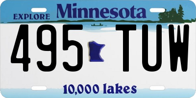 MN license plate 495TUW