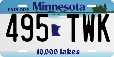 MN license plate 495TWK