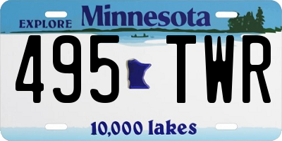 MN license plate 495TWR