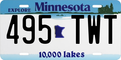 MN license plate 495TWT