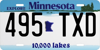 MN license plate 495TXD